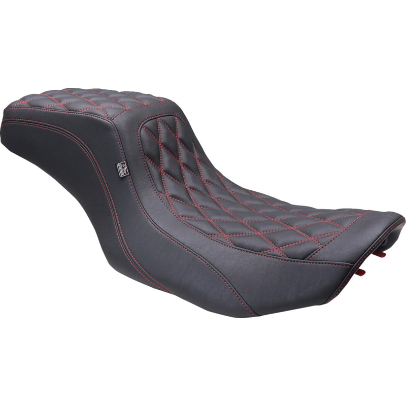 Mustang Squareback 2-Up Seat for Harley 24-25 Touring Road Glide / Street Glide / Black / Cherry / Double Diamond / Gripper  - Customhoj