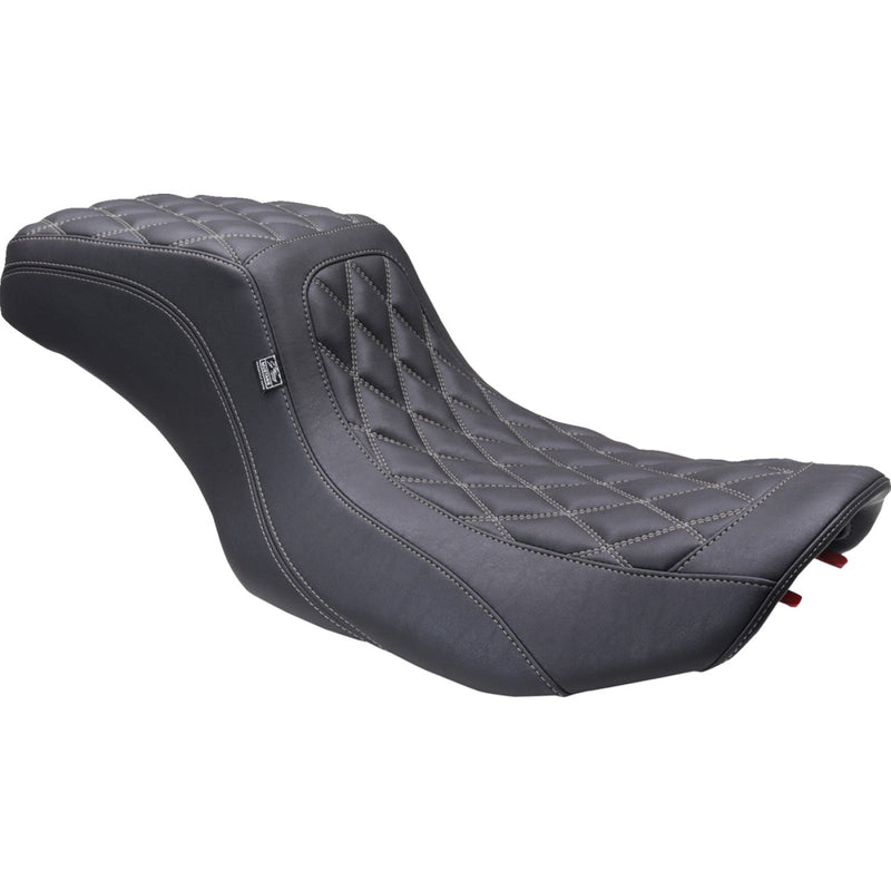 Mustang Squareback 2-Up Seat for Harley 24-25 Touring Road Glide / Street Glide / Black / Gray / Double Diamond / Gripper  - Customhoj
