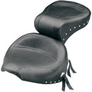 Mustang Wide Touring 2-Up Seat for Harley 84-99 Softail / Studded Conchos  - Customhoj