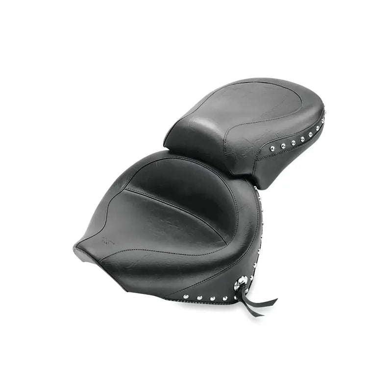 Mustang Wide Touring 2-Up Seat for Yamaha 00-09 Dragstar XVS 1100 Classic / Studded Conchos / Without backrest  - Customhoj