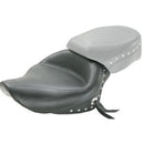 Mustang Wide Touring Solo Seat for Harley 04-22 XL Sportster with 17 liter tank / Studded Conchos / Without backrest  - Customhoj