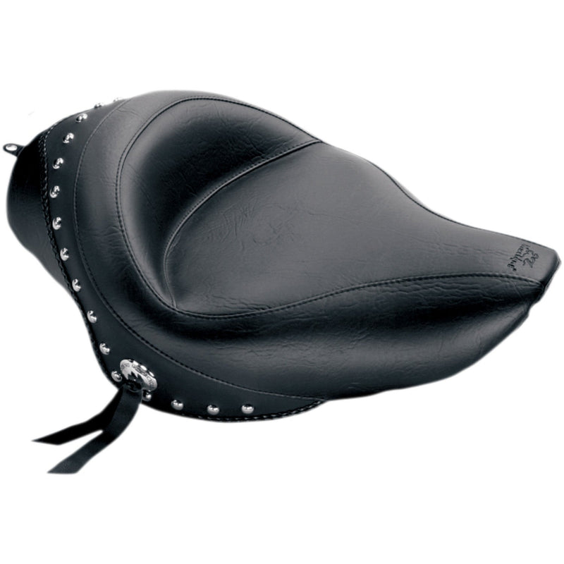 Mustang Wide Touring Solo Seat for Harley 04-22 XL Sportster with 7.9 / 12.5 liter tank / Studded Conchos / Without backrest  - Customhoj