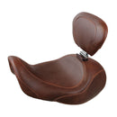 Mustang Wide Tripper Forward Solo Seat for Harley 06-17 Dyna (excl. 14-17 Fat Bob) / Plain / Distressed Brown / With backrest  - Customhoj