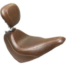 Mustang Wide Tripper Solo Seat for Harley 18-21 Softail Slim / Plain / Distressed Brown / With backrest  - Customhoj