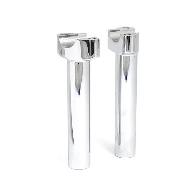 OEM Style Forged Aluminium Straight Handlebar Risers without Top Clamp Chrome / 6.5" (16.5cm)