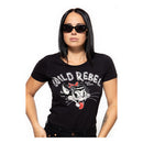 Queen Kerosin Wild Rebel T-Shirt Black / S  - Customhoj