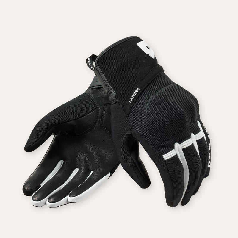 REV'IT! Mosca 2 Motorcycle Gloves Black/White / S  - Customhoj