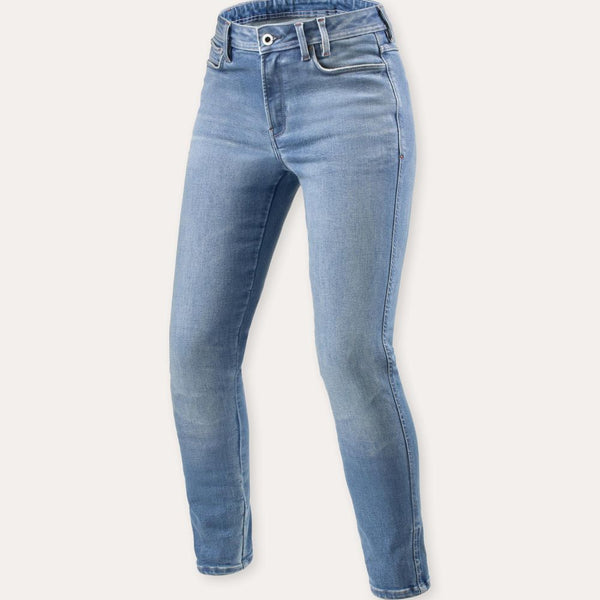 REV'IT! Shelby 3 Skinny Ladies Motorcycle Jeans Light Blue Vintage / 26 / 30  - Customhoj