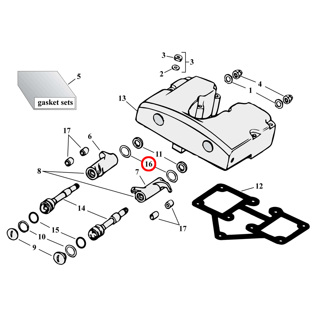 Tuimelschakelaar Onderdelen Diagram Exploded View voor Harley Shovelhe