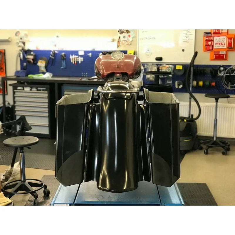 Killer Custom Uitgebreide zadeltas- en spatbordset voor Harley