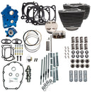 S&S 128" Power Package for Harley Milwaukee Eight 17-23 M8 Oil Cooled / Chain Drive Cam / Wrinkle Black / Highlighted Fins