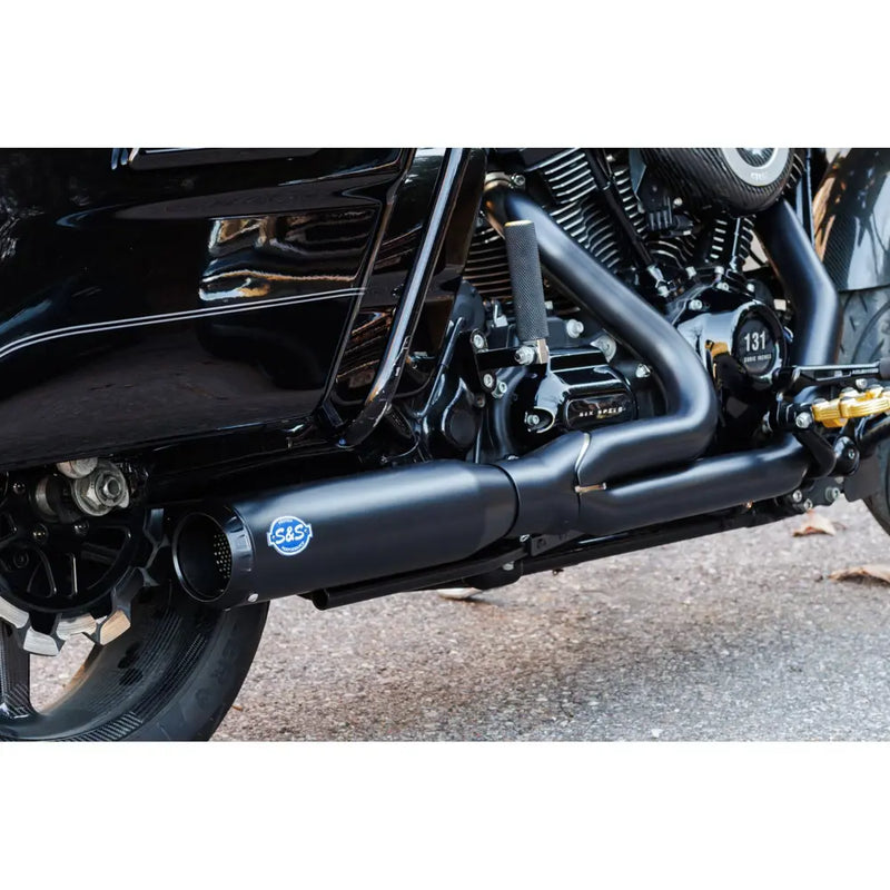 S&S Qualifier Stainless Steel 2-into-1 Exhaust System for Harley 17-24 Touring / Black  - Customhoj