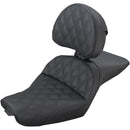 Saddlemen Explorer Touring Seat for Harley 04-22 XL Sportster (with 17 liter tank) / Lattice Stitch / With Backrest  - Customhoj