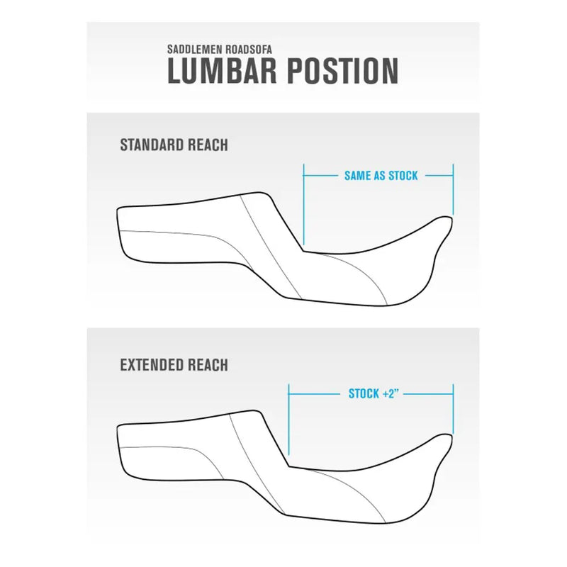 Saddlemen Roadsofa Extended Reach Lattice Stitch Seat for Harley  - Customhoj
