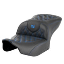 Saddlemen Roadsofa Lattice Stitch Seat for Harley 24-25 Touring Road Glide / Street Glide / Black / Blue / Without heating / Without backrest  - Customhoj