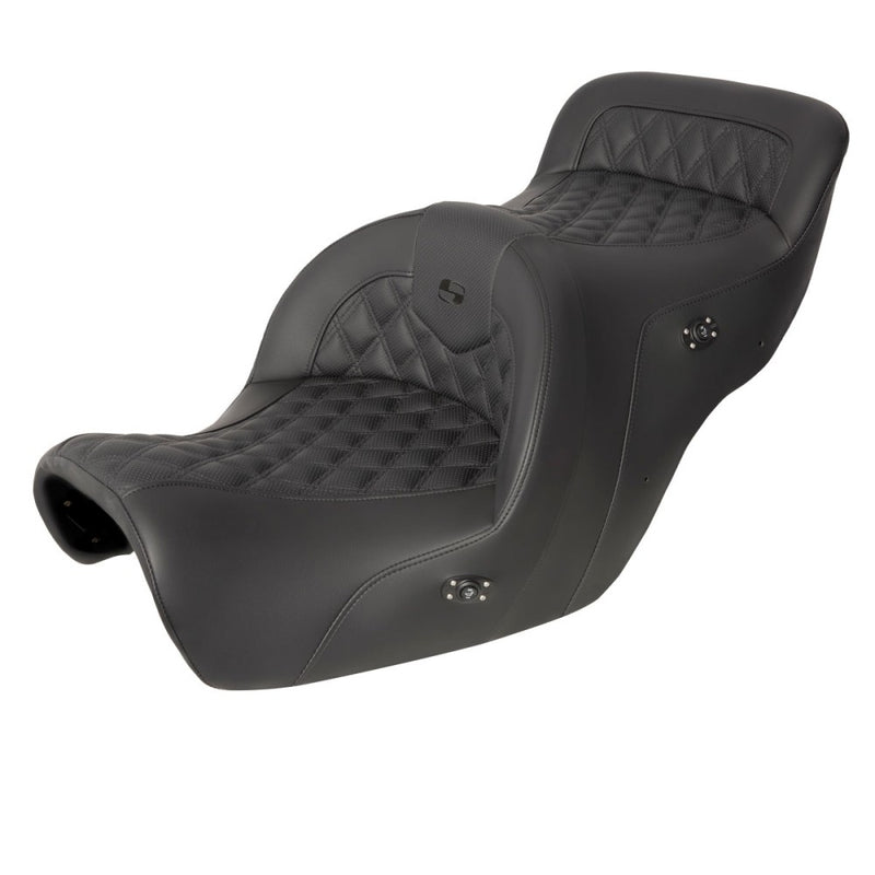 Saddlemen Roadsofa Lattice Stitch Seat for Honda 88-00 GL1500 Goldwing / Black / With heating / Without backrest  - Customhoj