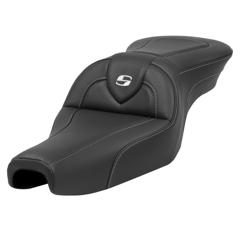 Saddlemen Roadsofa Plain Seat for Harley 04-22 XL Sportster (with 7.9 / 12.5 liter tank) / Carbon Fiber / Without heating / Without backrest  - Customhoj