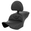 Saddlemen Roadsofa Plain Seat for Harley 24-25 Touring Road Glide / Street Glide / Black / Without heating / With backrest  - Customhoj