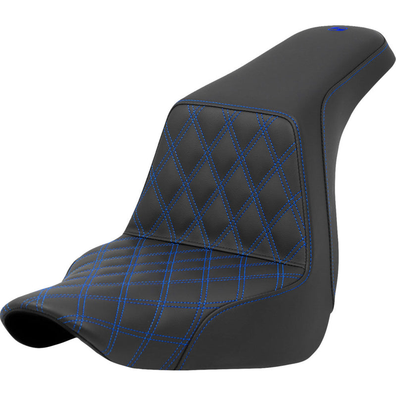 Saddlemen Step-Up Front Lattice Stitch for Harley 18-25 Softail Sport Glide & Low Rider / S / ST / Black / Blue  - Customhoj