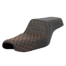 Saddlemen Step-Up Honeycomb for Harley 04-22 XL Sportster (with 7.9 / 12.5 liter tank) / Black / Orange  - Customhoj
