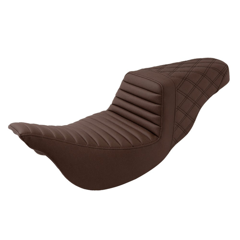 Saddlemen Step-Up Tuck-n-Roll / Lattice Stitch for Harley 08-25 Touring (excl. 23-25 CVO; 24-25 Road Glide / Street Glide) / Brown / Black  - Customhoj