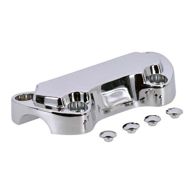 Scalloped One Piece Riser Top Clamp for Harley Chrome