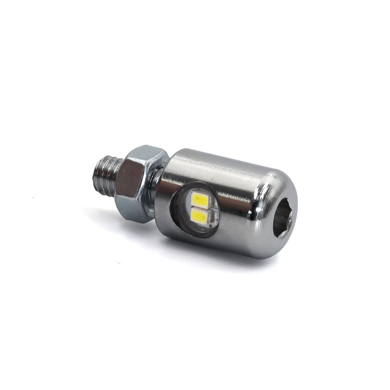 SMP M6 Mini LED Motorcycle License Plate Light Bolt Chrome  - Customhoj