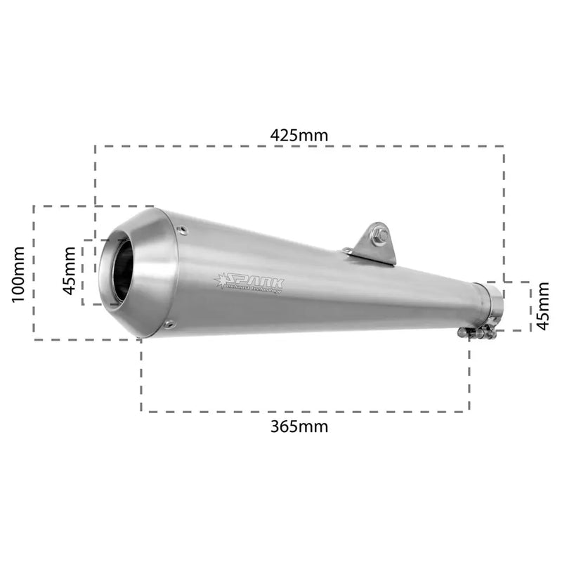 Spark Classic Style Stainless Steel Universal Motorcycle Slip-On Muffler