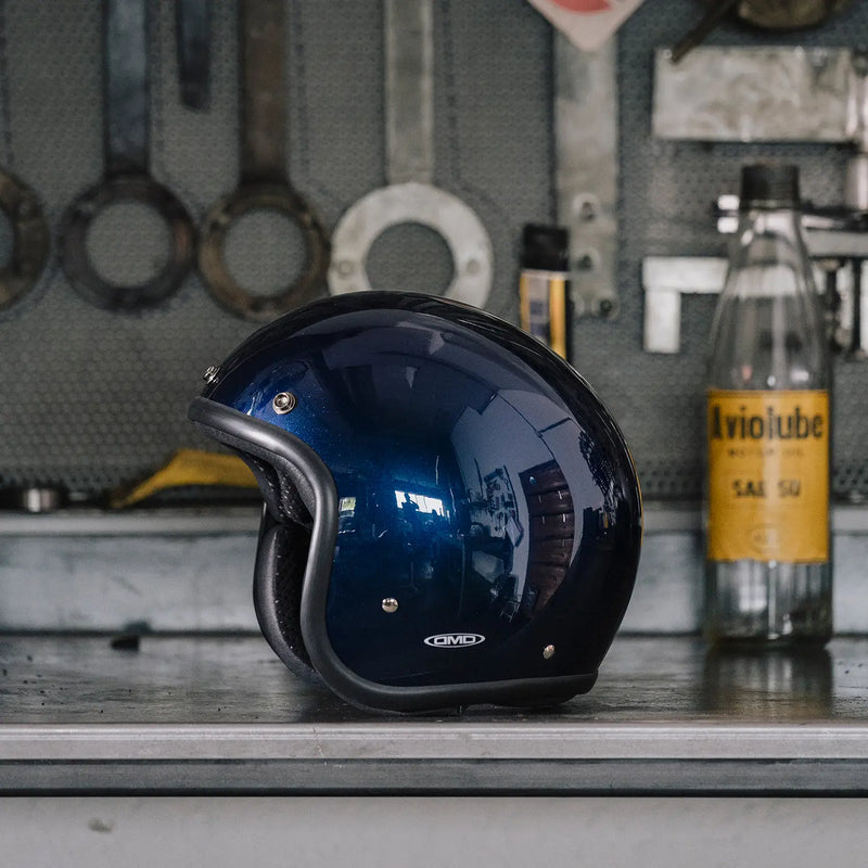 DMD Retro metallic open motorhelm