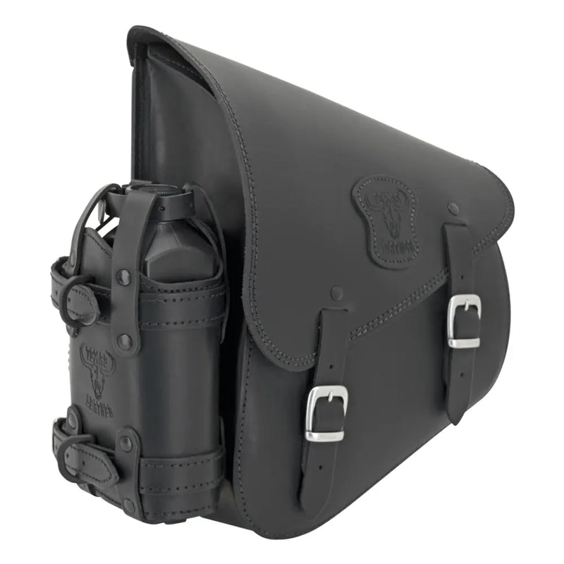 Texas Leather Motorcycle Oil Holder Black  - Customhoj