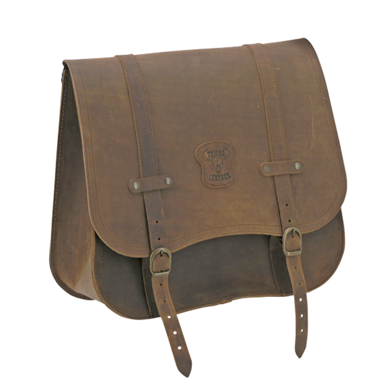 Texas Leather Postman Motorcycle Bag Brown