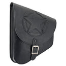 Texas Leather Slim Swingarm Bag for Harley 84-25 Softail / Black Star  - Customhoj