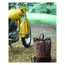 Trip Machine Vintage Leather 15L Motorcycle Saddlebag / Backpack  - Customhoj