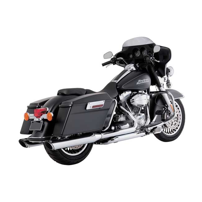 Vance & Hines Twin Slash 4" Touring Chrome Slip-On Mufflers for Harley 95-16 FLT/Touring