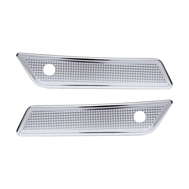 Vity's Design Diamond Saddlebag Latch Covers for Harley 14-25 Touring (exkl. 23-25 CVO; 24-25 Road Glide / Street Glide) / Chrome  - Customhoj