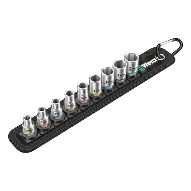 Wera Socket Set Wera Socket Belt with 1/4" Drive Hex Sockets Metric Sizes Customhoj