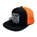 West Coast Choppers OG Cross Flatbill Cap Black/Orange  - Customhoj