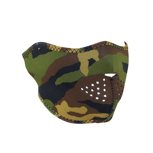 Zanheadgear Half Mask Neoprene Woodland Camo