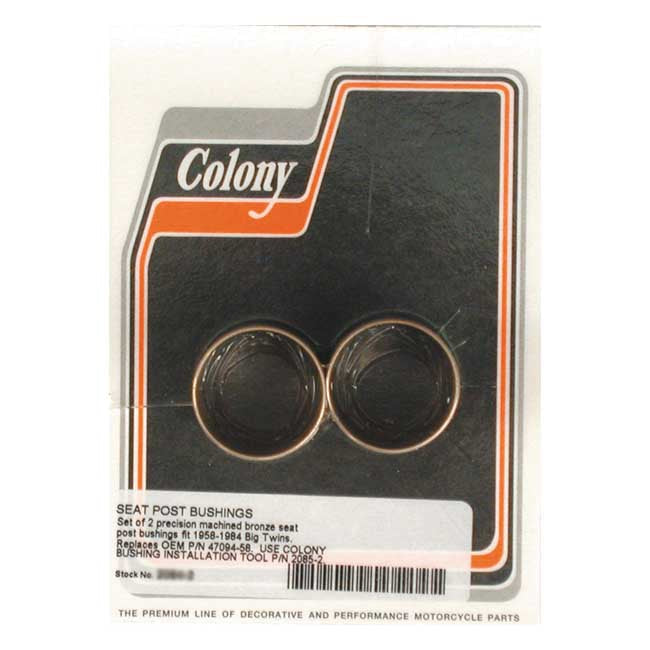 COLONY Fästen/Montering Sadel 58-E81 B.T. Med sving. Colony seat post bushing set HD 29-E81 Customhoj