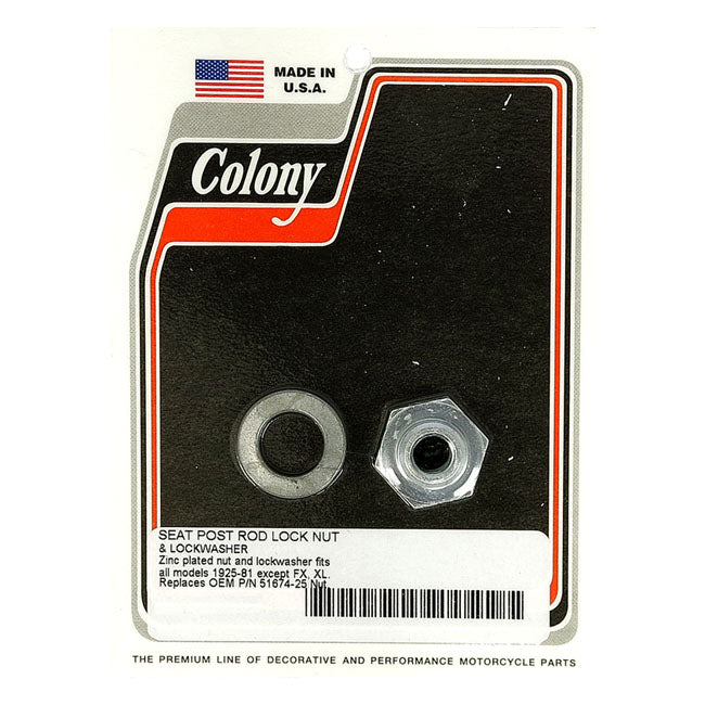 COLONY Fästen/Montering Sadel Zink Colony seat post rod lock nut kit. HD 25-E81. Svart / Förzinkad Customhoj