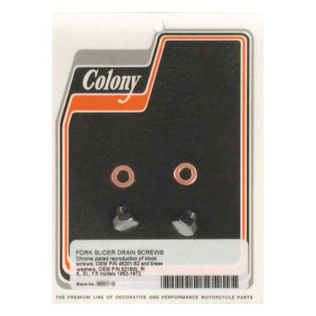 COLONY Övriga reservdelar framgaffel Chrome Colony Drain Screws Fork Slider. K, XL, FX 52-72 Customhoj