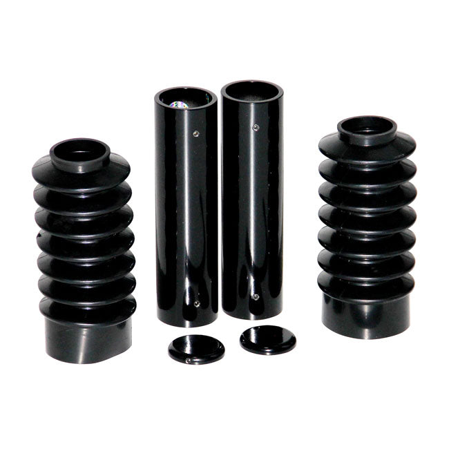 CULTWERK Damask / Gaffelkåpa / Bälg 04-21 Sportster (exkl. 11-21 XL1200X/XS/C/CX, 883L, 1200T) Cult-Werk 6-piece fork tube cover kit. Rubber boots. Sportster 04-21 / Dyna 06-17 / FXBR/S 18-21 Customhoj