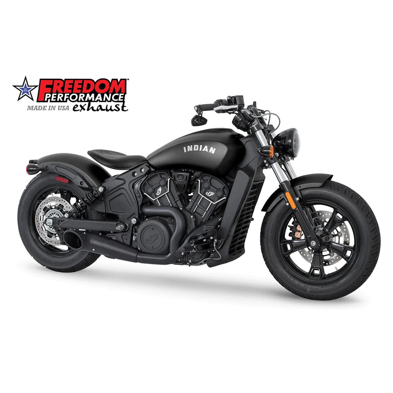 Freedom Performance Indian Slip-On Black / Turn Out / Black Freedom Performance Shorty 2-1 Slip-Ons Black / Chrome Indian Scout 15-up Customhoj