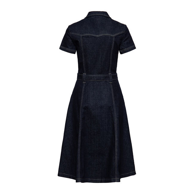 King Kerosin Dress Ladies Queen Kerosin Western Denim Swing Dress Dark Blue Wash Customhoj