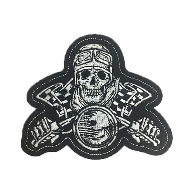 LETHAL THREAT Patch Lt, Vintage Skul Biker Mini Patch Customhoj