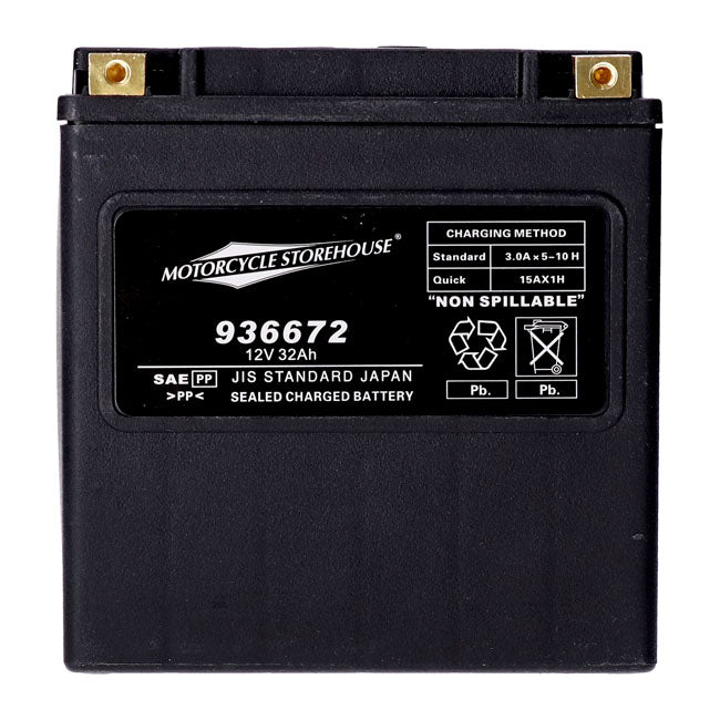 MCS Batteri AGM/Gel MCS 12V AGM Batteri. 32Ah. 450CCA Customhoj