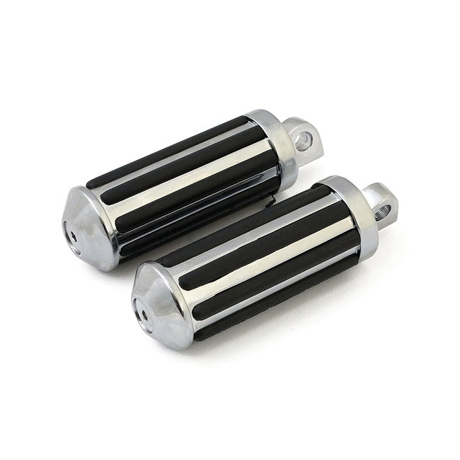 MCS Footpegs Harley Traditional H-D male mount Rail Footpegs Large Diameter with Rubber Inlays for Harley Customhoj