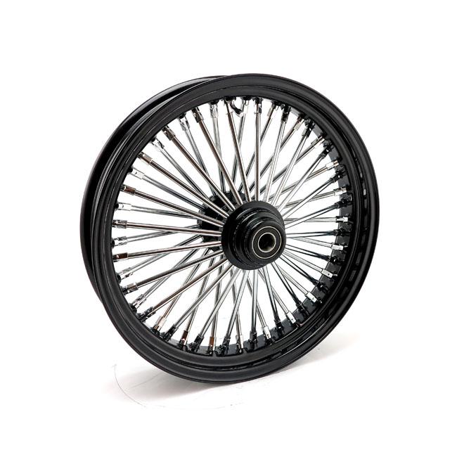 MCS Framhjul ekrat 18" MCS Radial 48 fat spoke framhjul 3.50 x 18 SF svart. TUV Customhoj