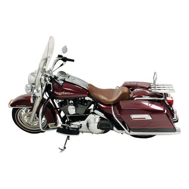 MUSTANG HD Touring/Trike sadlar 97-07 FLHR; 06-07 FLHX Mustang Wide Tripper Solo Sadel Brun Touring 97-21 Customhoj