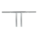 WILD1 T-Bar/Clubstyle Fat Krom Wild1 1.25" Chubby Flatline Styre. 10" Svart/Krom Customhoj